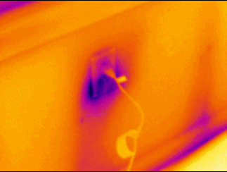 Infrared shows air infiltration